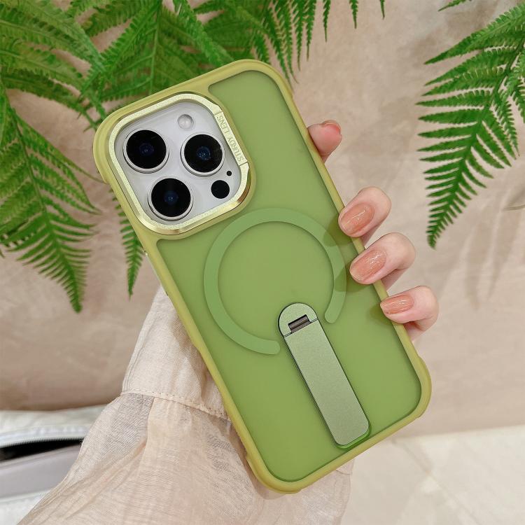 For iPhone 14 Pro Max Skin Feel PC TPU Hybrid Fold Holder Magnetic Phone Case