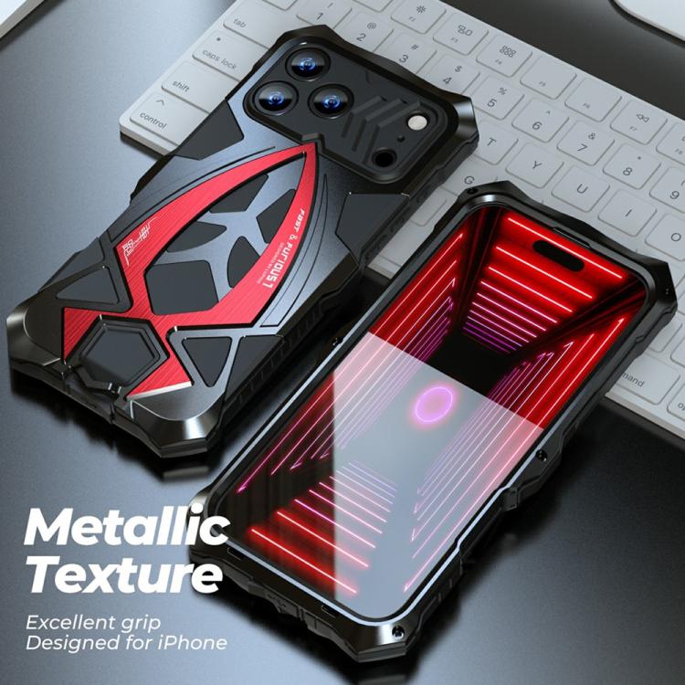 For iPhone 16 Pro Max Sports Car Metal Silicone Shockproof Phone Case with Film