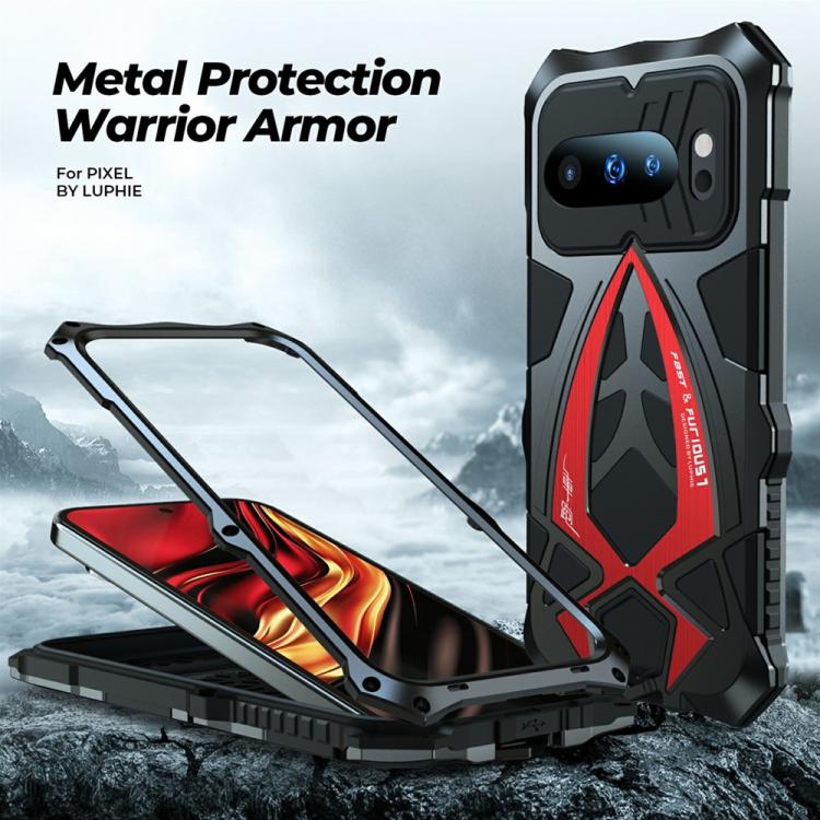 For Google Pixel 9 Pro Sports Car Metal Silicone Shockproof Phone Case with Film