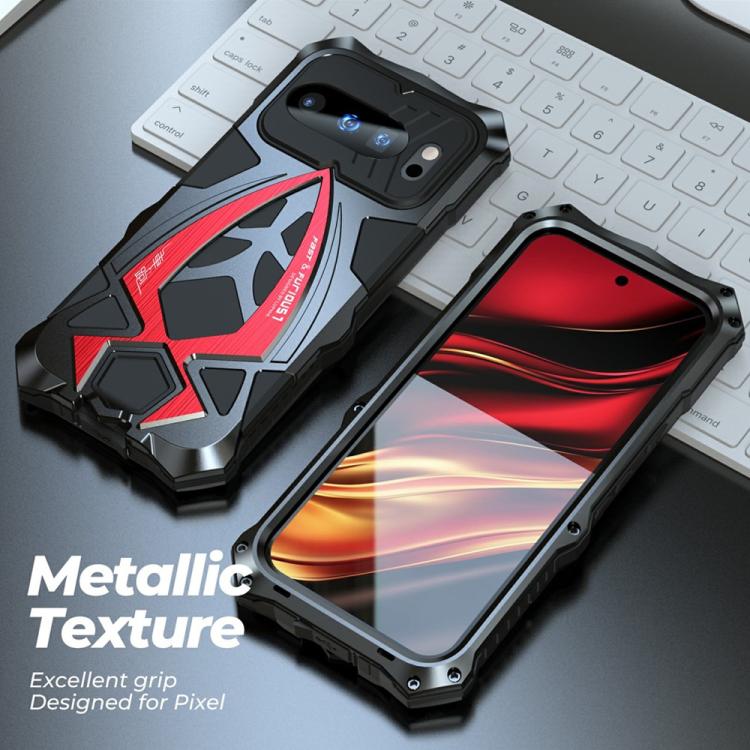 For Google Pixel 9 Pro Sports Car Metal Silicone Shockproof Phone Case with Film
