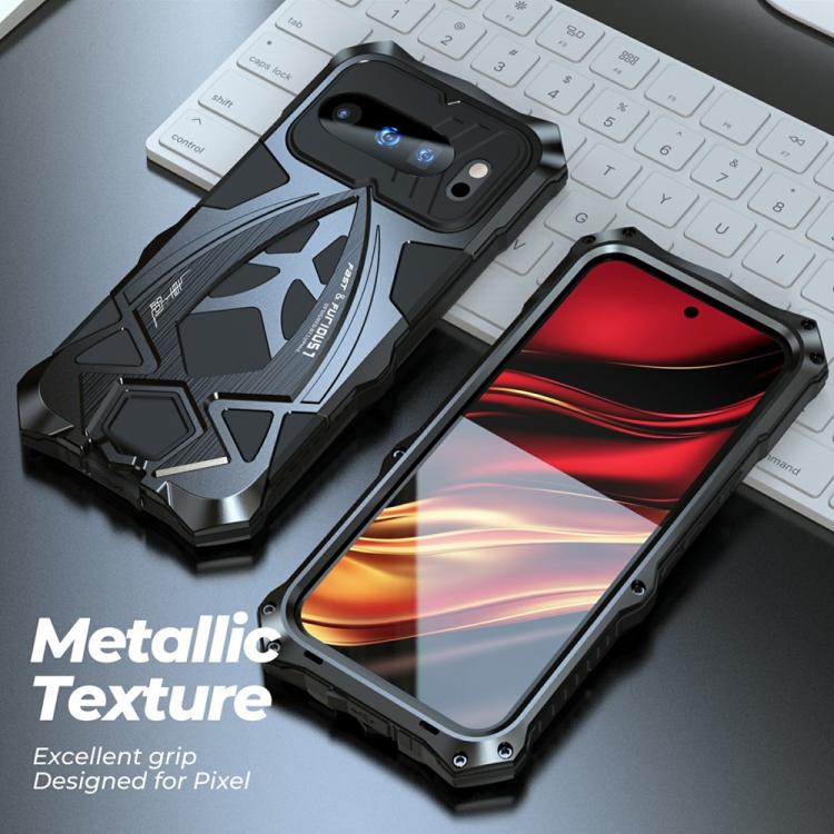 For Google Pixel 9 Pro Sports Car Metal Silicone Shockproof Phone Case with Film