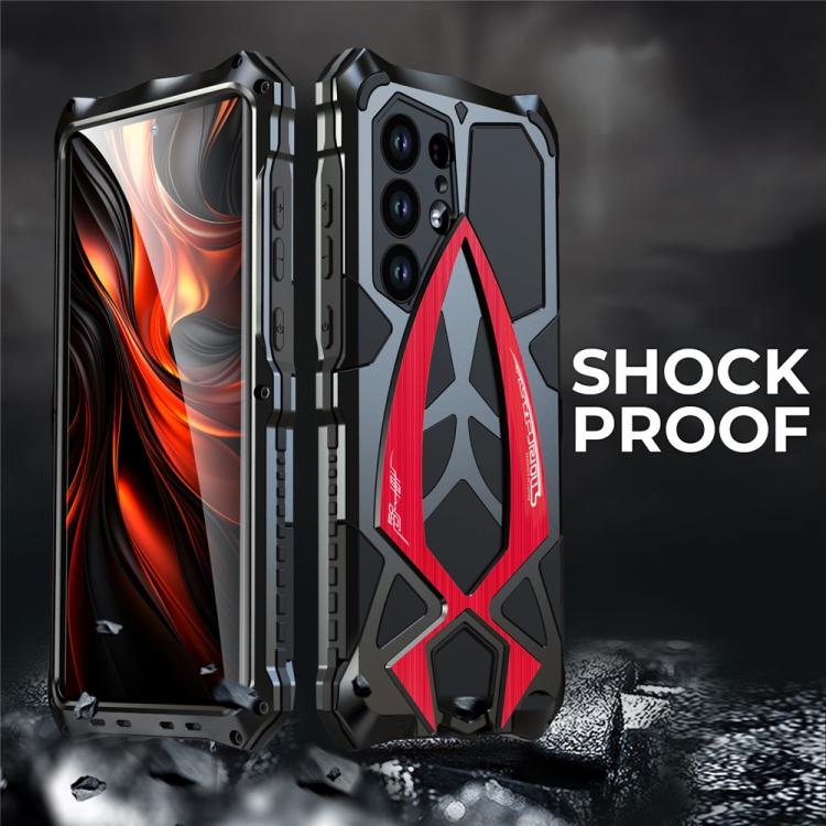 For Samsung Galaxy S26 Ultra 5G Sports Car Metal Silicone Shockproof Phone Case with Film