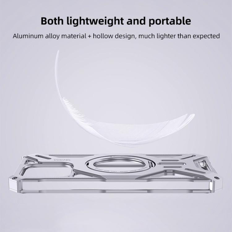 For iPhone 17 Pro Max Frameless Aluminum Alloy Magnetic Rotation Holder Phone Case