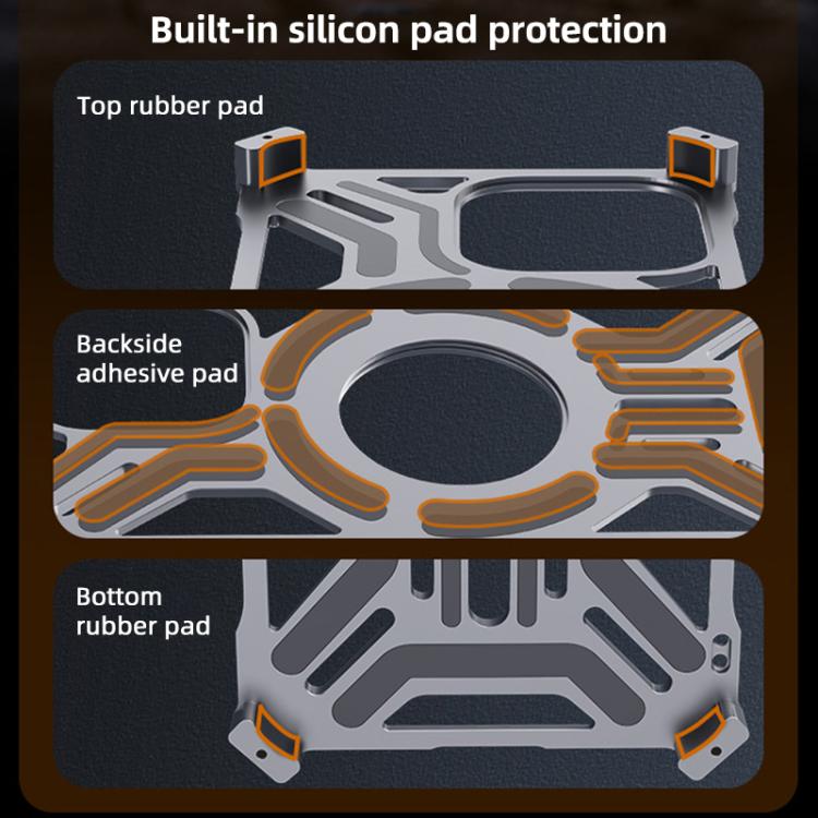 For iPhone 16 Pro Frameless Aluminum Alloy Magnetic Rotation Holder Phone Case