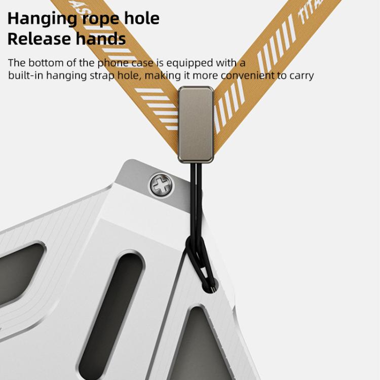 For iPhone 16 Pro Frameless Aluminum Alloy Magnetic Rotation Holder Phone Case