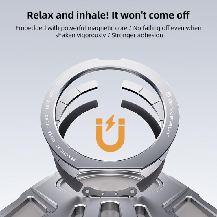 For iPhone 16 Pro Frameless Aluminum Alloy Magnetic Rotation Holder Phone Case