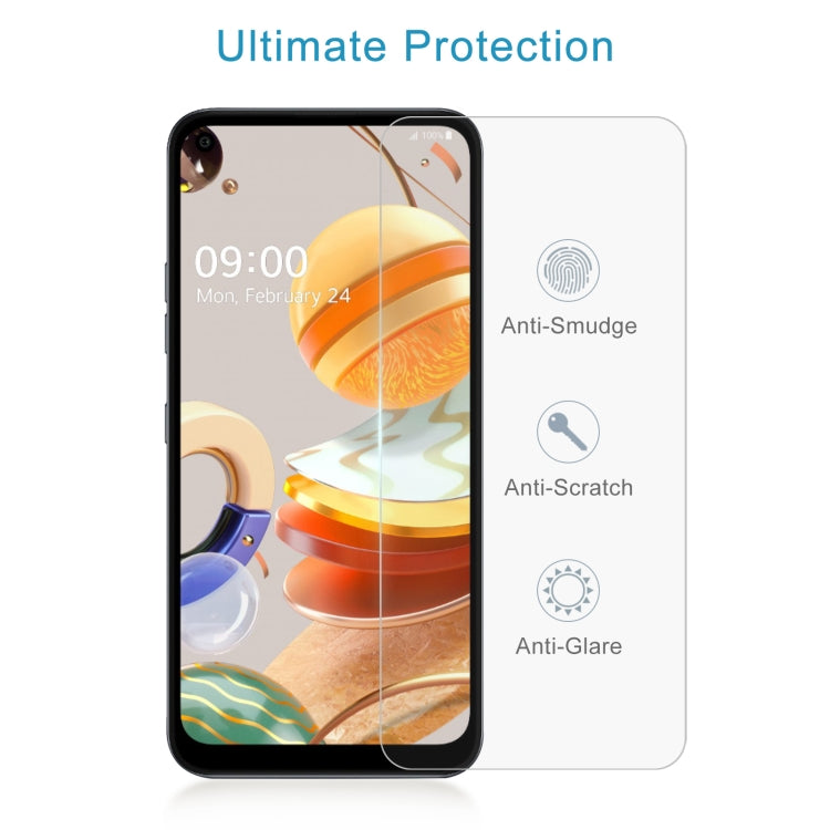 For LG Q61 50 PCS 0.26mm 9H 2.5D Tempered Glass Film