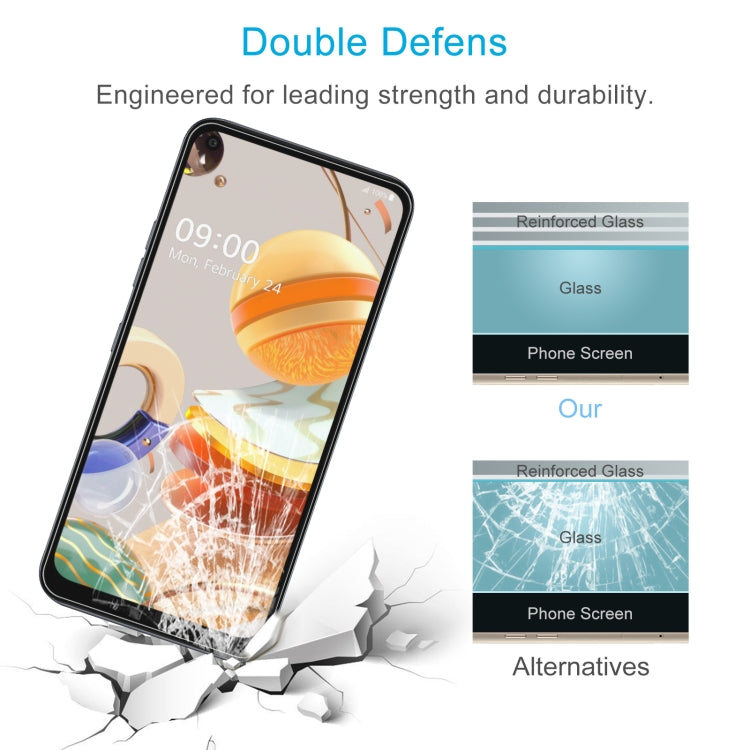 For LG Q61 50 PCS 0.26mm 9H 2.5D Tempered Glass Film