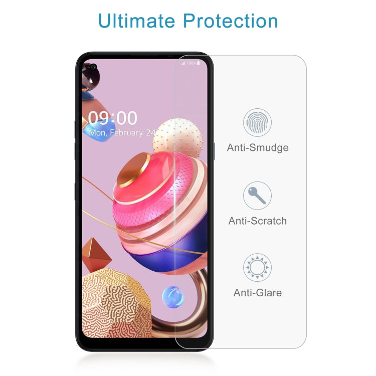 For LG K51S 50 PCS 0.26mm 9H 2.5D Tempered Glass Film