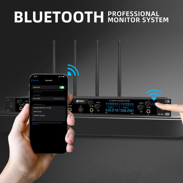 DEBRA ER-404 Professional Stage Monitoring System 4-in-1 Wireless In-Ear Headphones