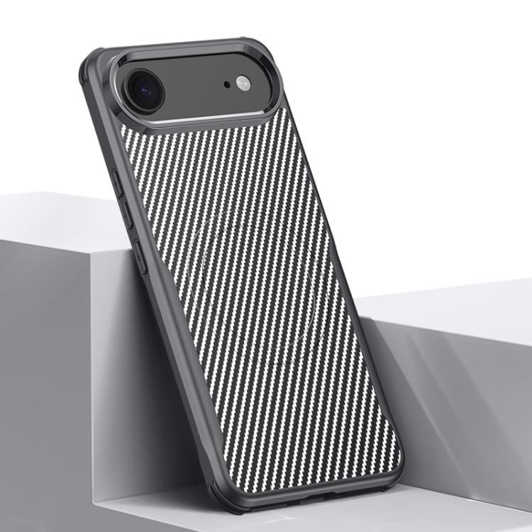 For iPhone Air Blade-Style Carbon Fiber Texture Magnetic Skin-Feel Phone Case