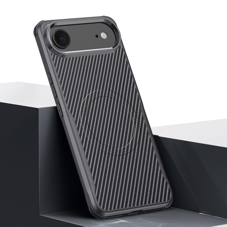 For iPhone Air Blade-Style Carbon Fiber Texture Magnetic Skin-Feel Phone Case
