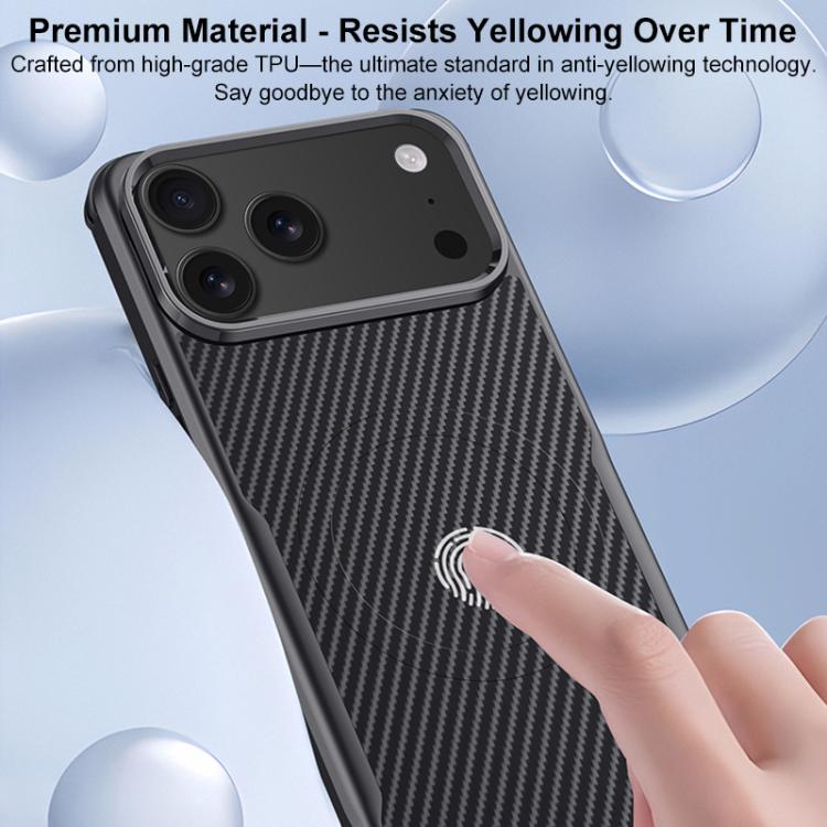 For iPhone 15 Pro Blade-Style Carbon Fiber Texture Magnetic Skin-Feel Phone Case