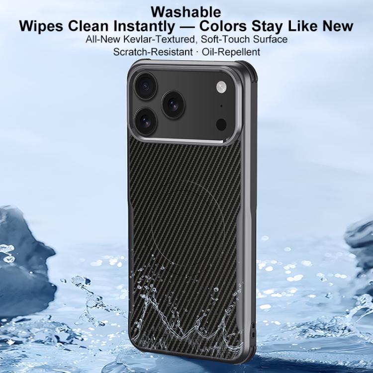 For iPhone 11 Pro Max Blade-Style Carbon Fiber Texture Magnetic Skin-Feel Phone Case