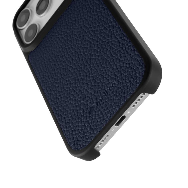 For iPhone 17 Pro Max melkco Litchi Texture Magnetic Full Coverage Genuine Leather Hybrid PC Phone Case