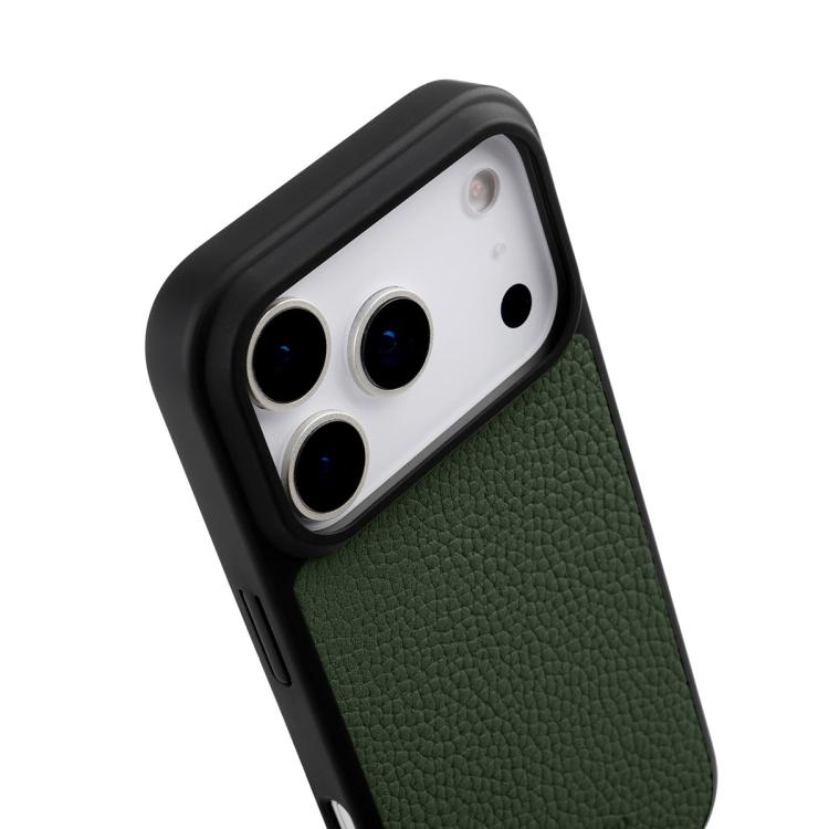 For iPhone 17 Pro Max melkco Litchi Texture Magnetic Full Coverage Genuine Leather Hybrid PC Phone Case