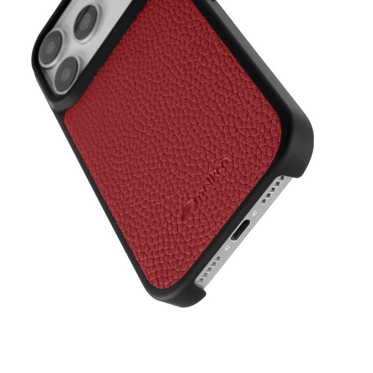 For iPhone 17 Pro melkco Litchi Texture Magnetic Full Coverage Genuine Leather Hybrid PC Phone Case