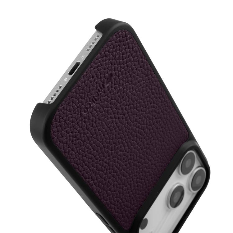 For iPhone 17 Pro melkco Litchi Texture Magnetic Full Coverage Genuine Leather Hybrid PC Phone Case