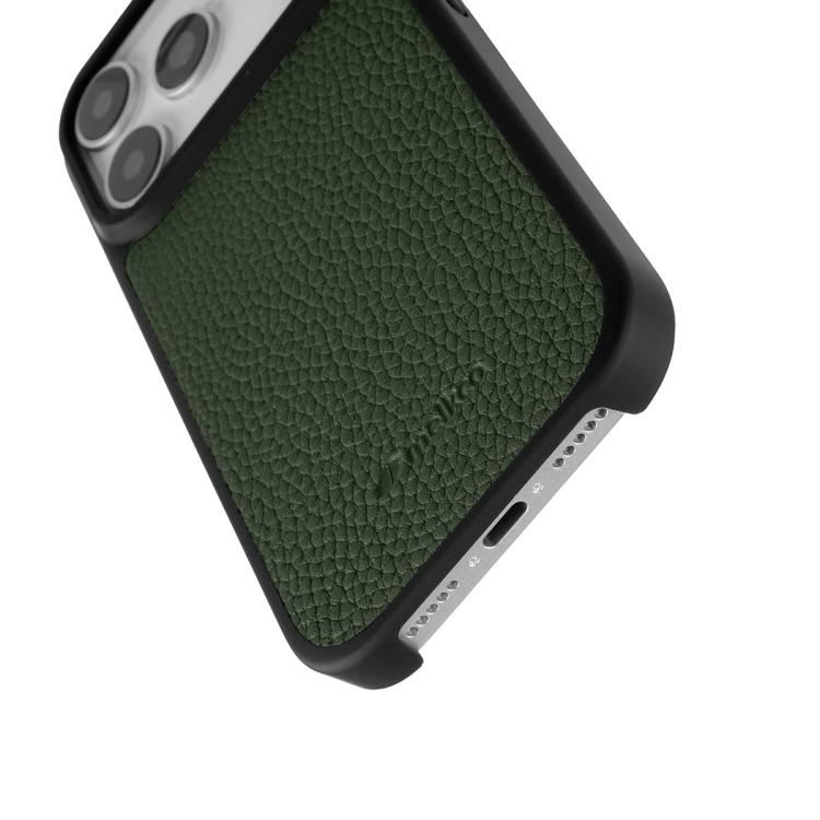 For iPhone 17 Pro melkco Litchi Texture Magnetic Full Coverage Genuine Leather Hybrid PC Phone Case