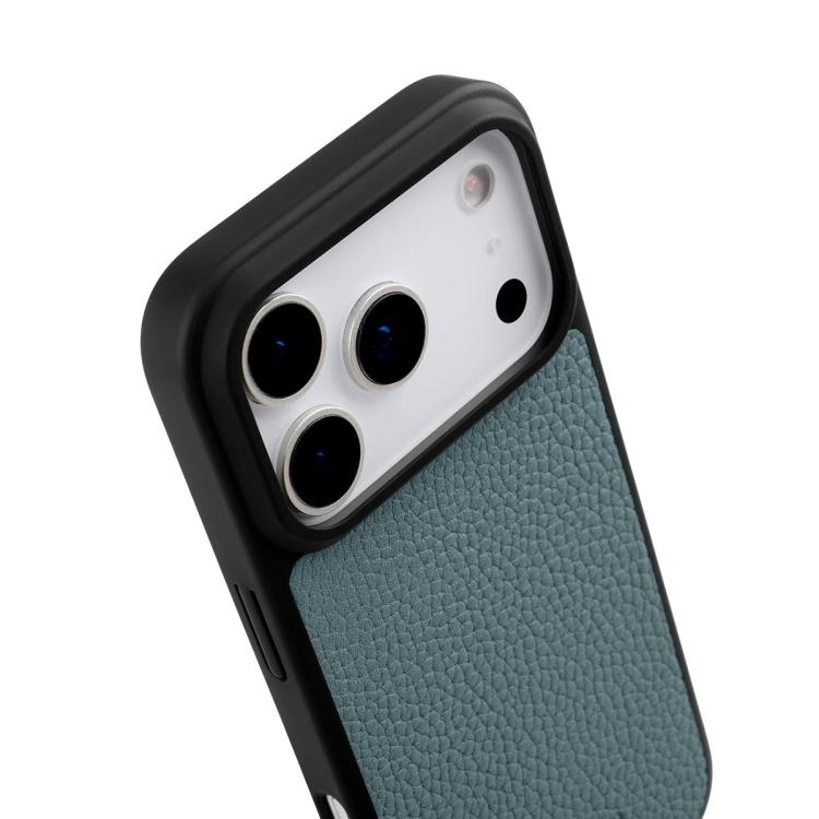 For iPhone 17 Pro melkco Litchi Texture Magnetic Full Coverage Genuine Leather Hybrid PC Phone Case