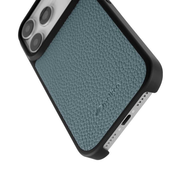 For iPhone 17 Pro melkco Litchi Texture Magnetic Full Coverage Genuine Leather Hybrid PC Phone Case