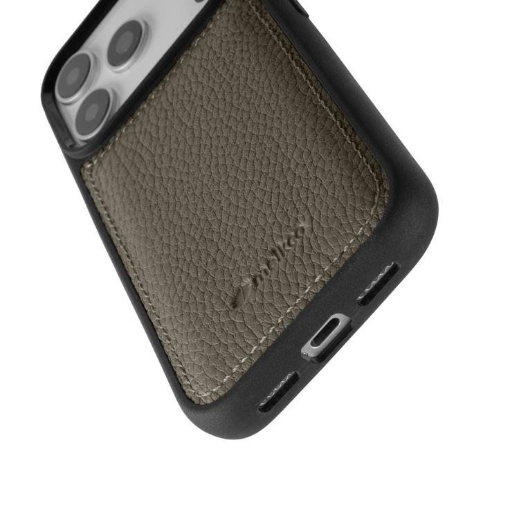 For iPhone 17 Pro Max melkco Litchi Texture Full Coverage Genuine Leather Hybrid PC Phone Case