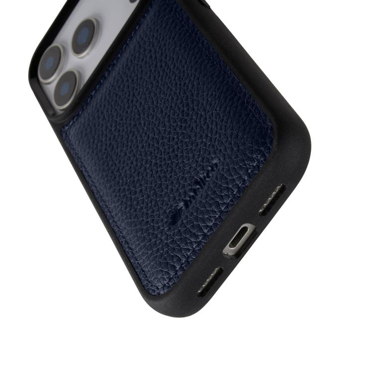 For iPhone 17 Pro melkco Litchi Texture Full Coverage Genuine Leather Hybrid PC Phone Case