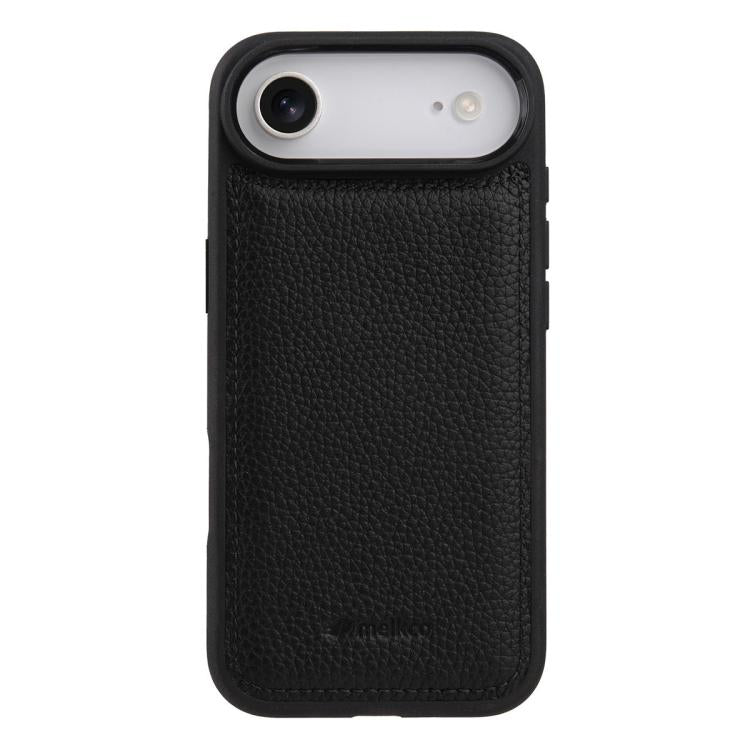 For iPhone Air melkco Litchi Texture Full Coverage Genuine Leather Hybrid PC Phone Case