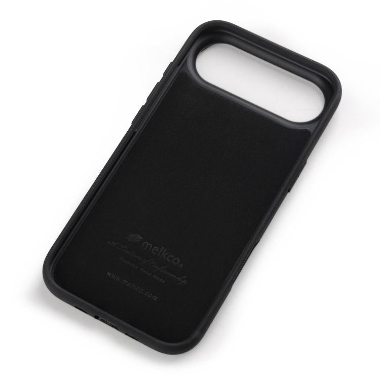 For iPhone Air melkco Litchi Texture Full Coverage Genuine Leather Hybrid PC Phone Case