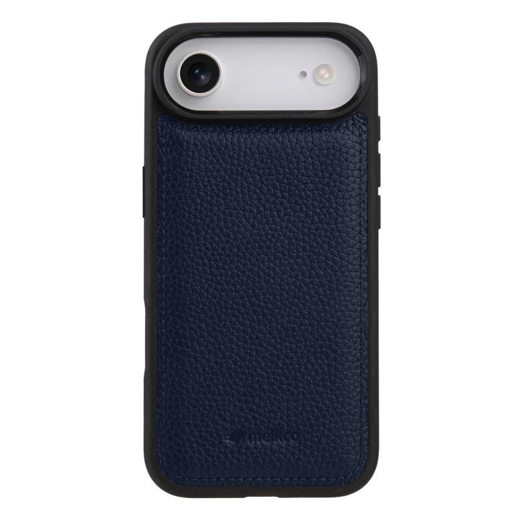 For iPhone Air melkco Litchi Texture Full Coverage Genuine Leather Hybrid PC Phone Case