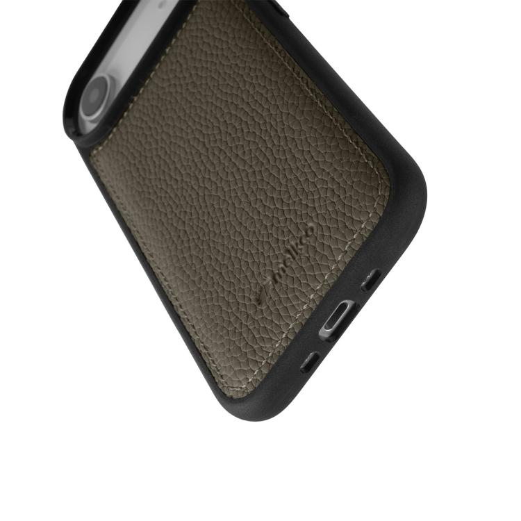 For iPhone Air melkco Litchi Texture Full Coverage Genuine Leather Hybrid PC Phone Case