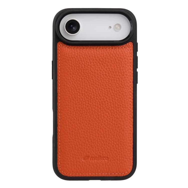 For iPhone Air melkco Litchi Texture Full Coverage Genuine Leather Hybrid PC Phone Case