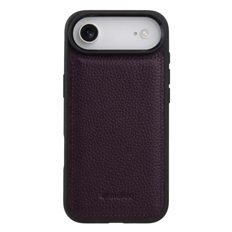 For iPhone Air melkco Litchi Texture Full Coverage Genuine Leather Hybrid PC Phone Case
