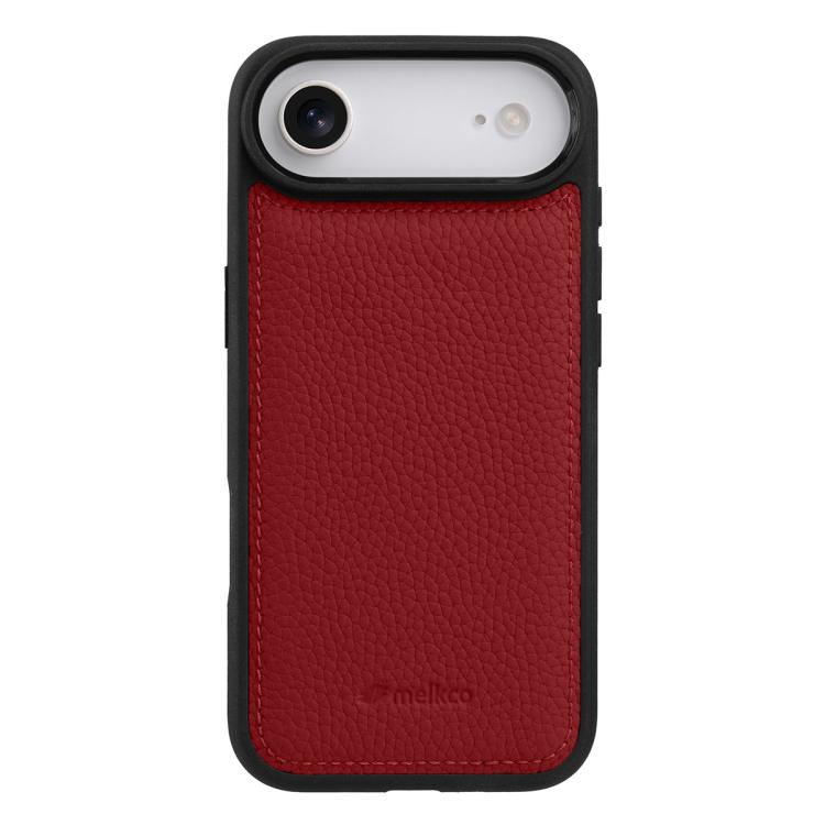 For iPhone Air melkco Litchi Texture Full Coverage Genuine Leather Hybrid PC Phone Case