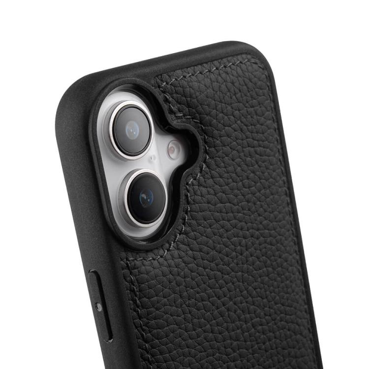 For iPhone 17 melkco Litchi Texture Full Coverage Genuine Leather Hybrid PC Phone Case