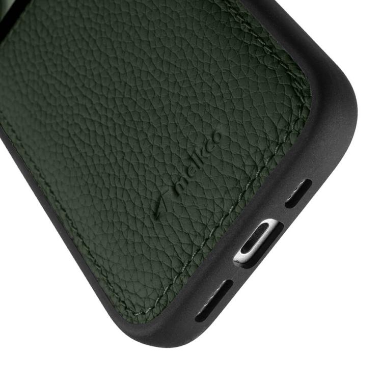 For iPhone 17 melkco Litchi Texture Full Coverage Genuine Leather Hybrid PC Phone Case