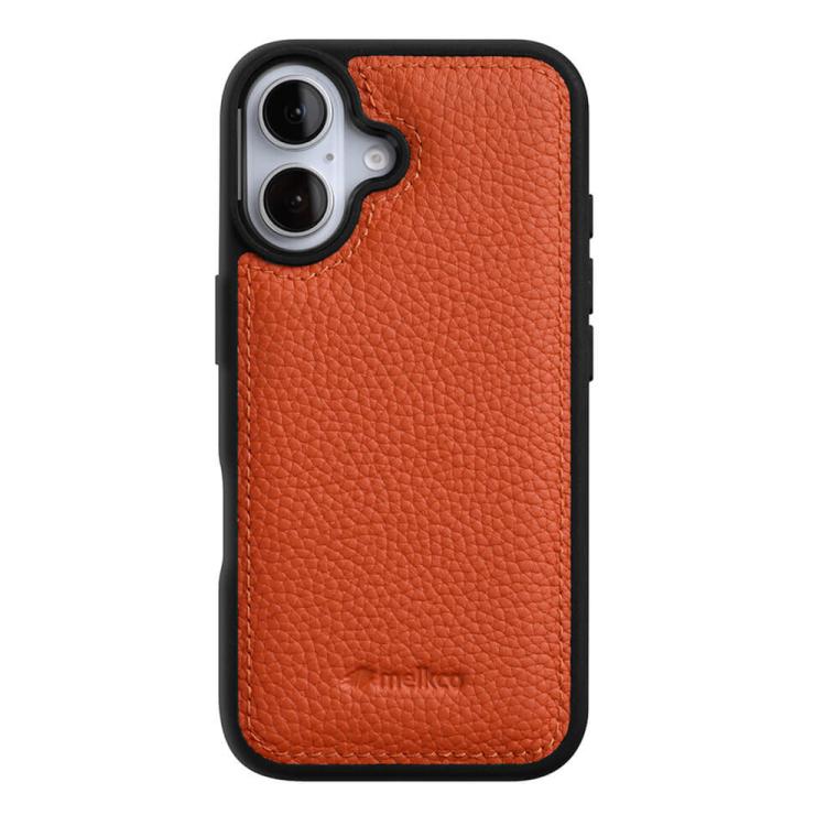 For iPhone 17 melkco Litchi Texture Full Coverage Genuine Leather Hybrid PC Phone Case
