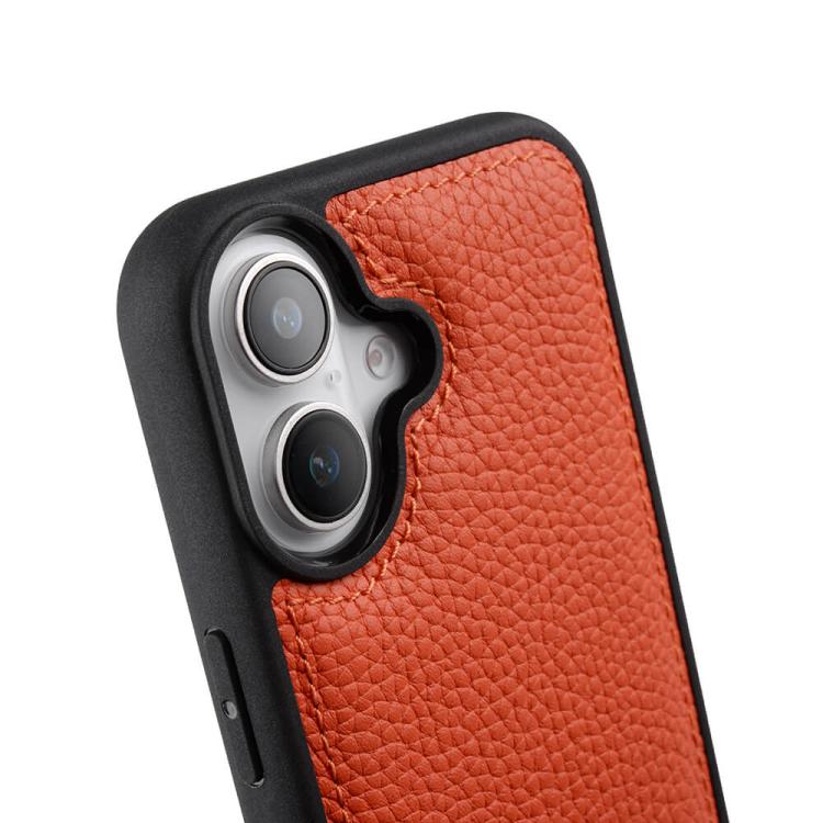 For iPhone 17 melkco Litchi Texture Full Coverage Genuine Leather Hybrid PC Phone Case