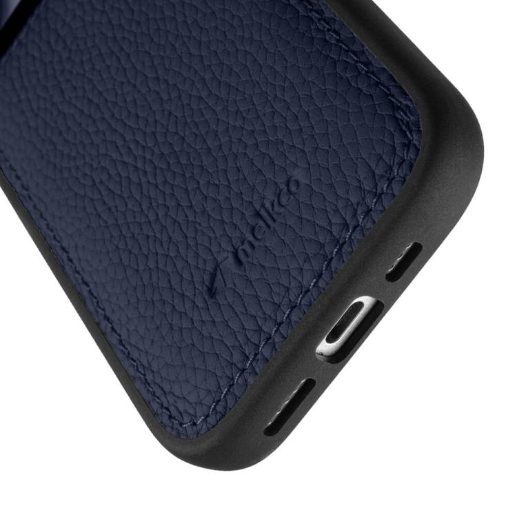 For iPhone 16 melkco Litchi Texture Full Coverage Genuine Leather Hybrid PC Phone Case