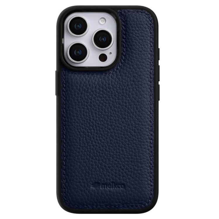 For iPhone 16 Pro Max melkco Litchi Texture Full Coverage Genuine Leather Hybrid PC Phone Case