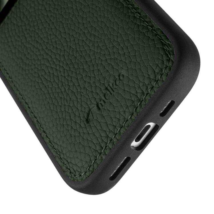 For iPhone 16 Pro Max melkco Litchi Texture Full Coverage Genuine Leather Hybrid PC Phone Case