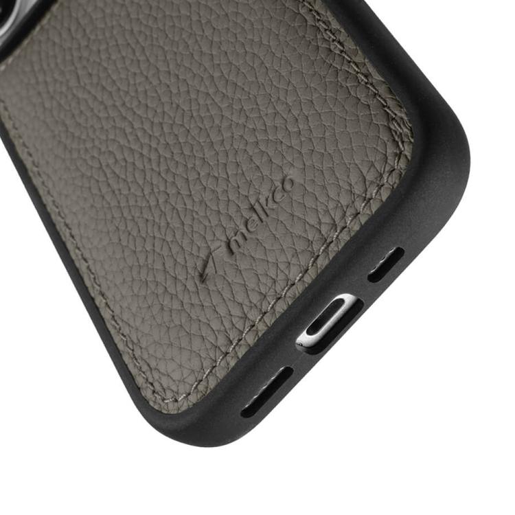 For iPhone 16 Pro Max melkco Litchi Texture Full Coverage Genuine Leather Hybrid PC Phone Case