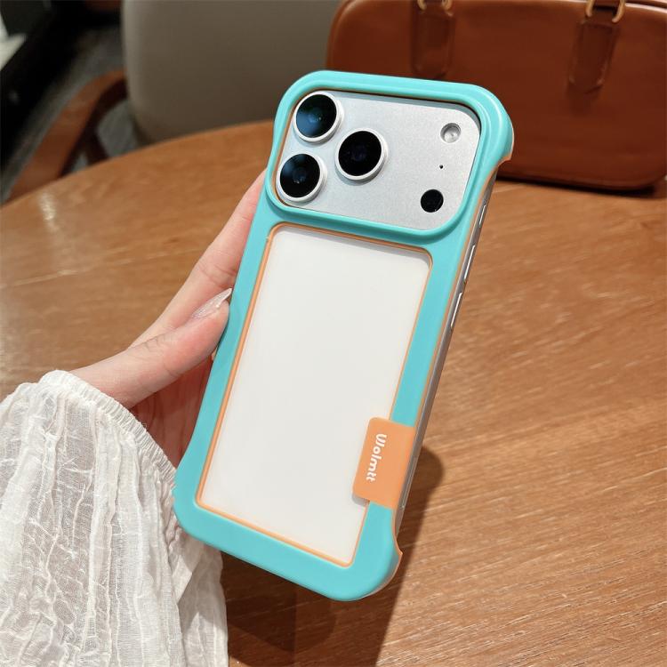For iPhone 17 Pro Max Wolmtt Dual-color Candy Hollow Cooling Framed Phone Case