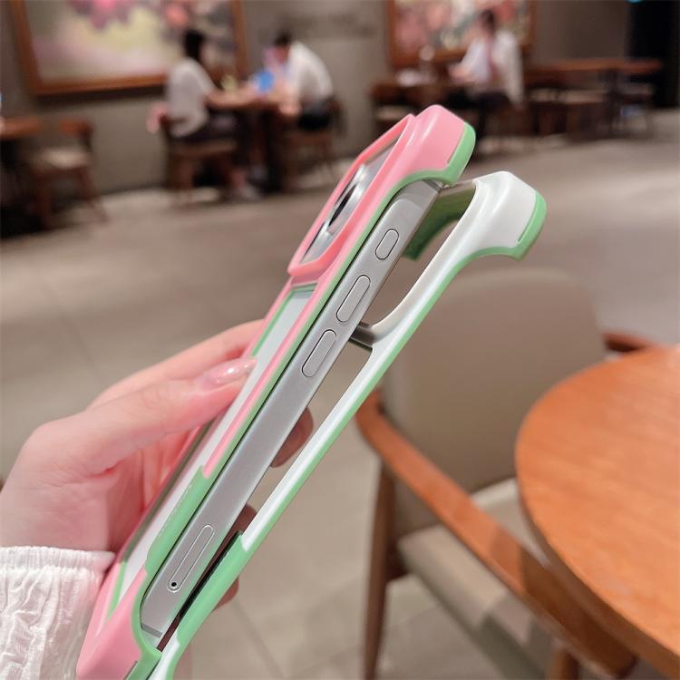 For iPhone 17 Pro Wolmtt Dual-color Candy Hollow Cooling Framed Phone Case