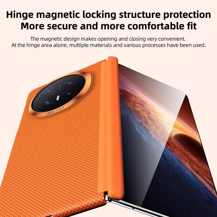 For Honor Magic V6 SULADA Kevlar Grid Patterned Skin Feel Magnetic Phone Case