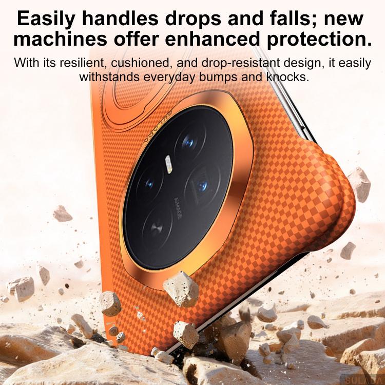 For Honor Magic V6 SULADA Kevlar Grid Patterned Skin Feel Rotation Magnetic Holder Phone Case
