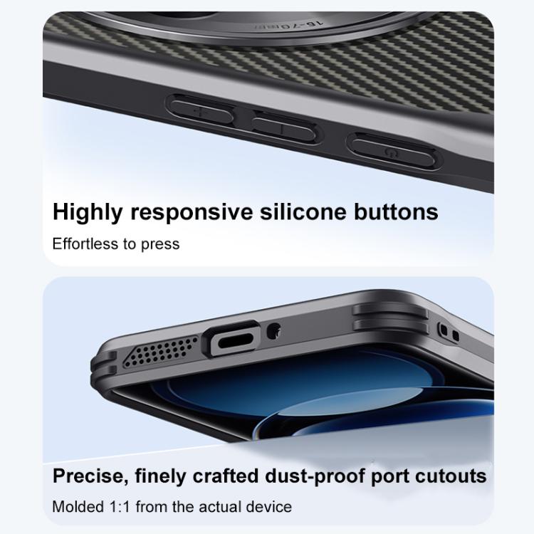 For OPPO Find X7 Blade-Style Carbon Fiber Texture Magnetic Skin-Feel Phone Case