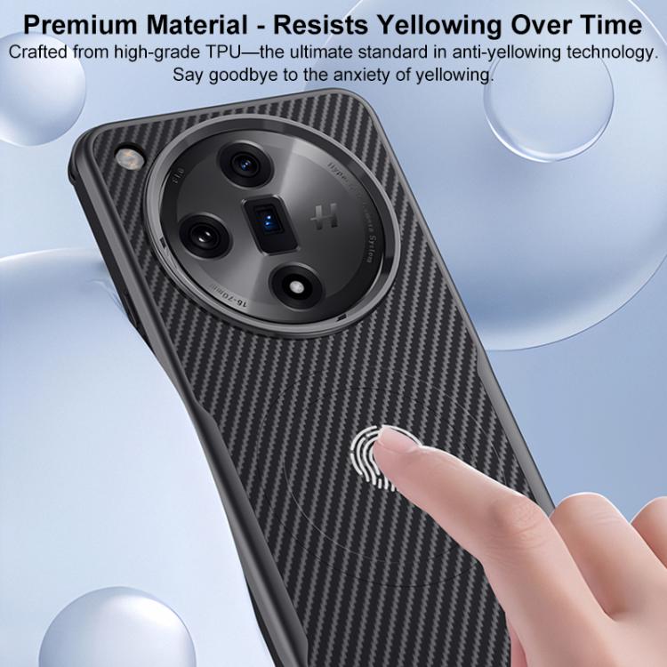 For OPPO Find X7 Blade-Style Carbon Fiber Texture Magnetic Skin-Feel Phone Case