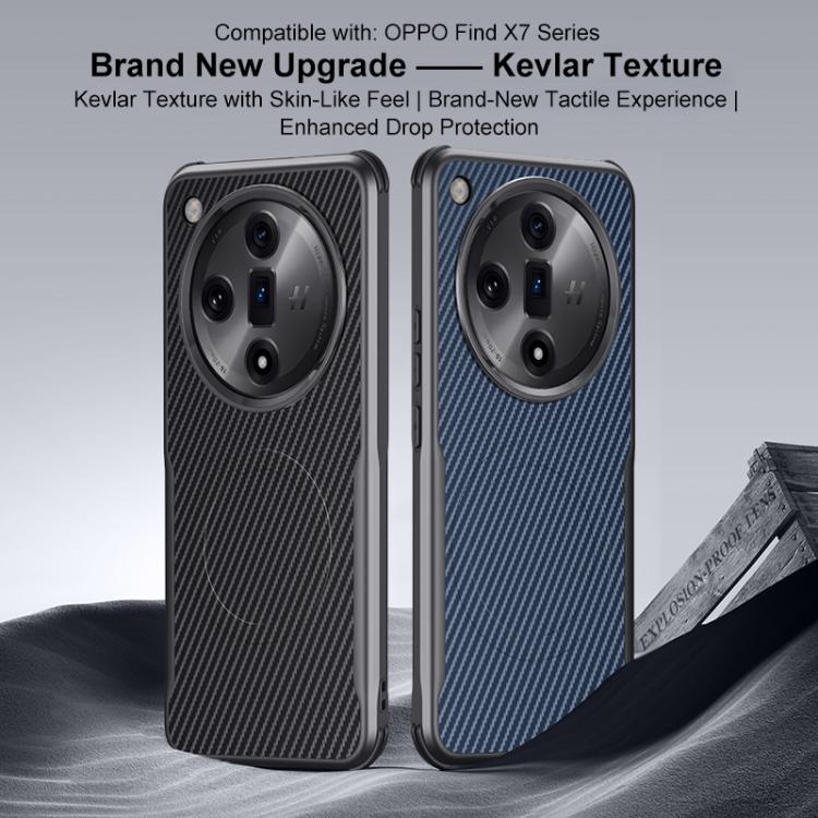 For OPPO Find X7 Ultra Blade-Style Carbon Fiber Texture Magnetic Skin-Feel Phone Case
