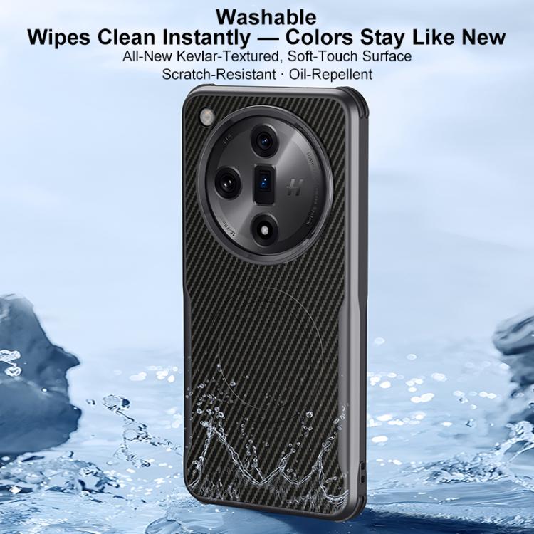 For OPPO Find X7 Ultra Blade-Style Carbon Fiber Texture Magnetic Skin-Feel Phone Case